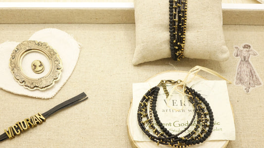 Victorian Style Brass Bracelet - Dusk - Verna Artisan Works
