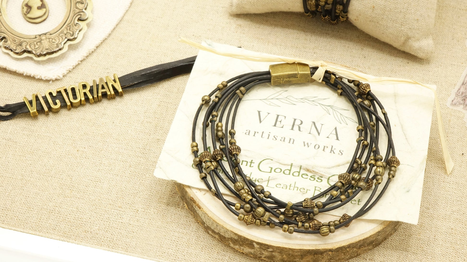Victorian Style Rope Bracelet - Gothic - Verna Artisan Works