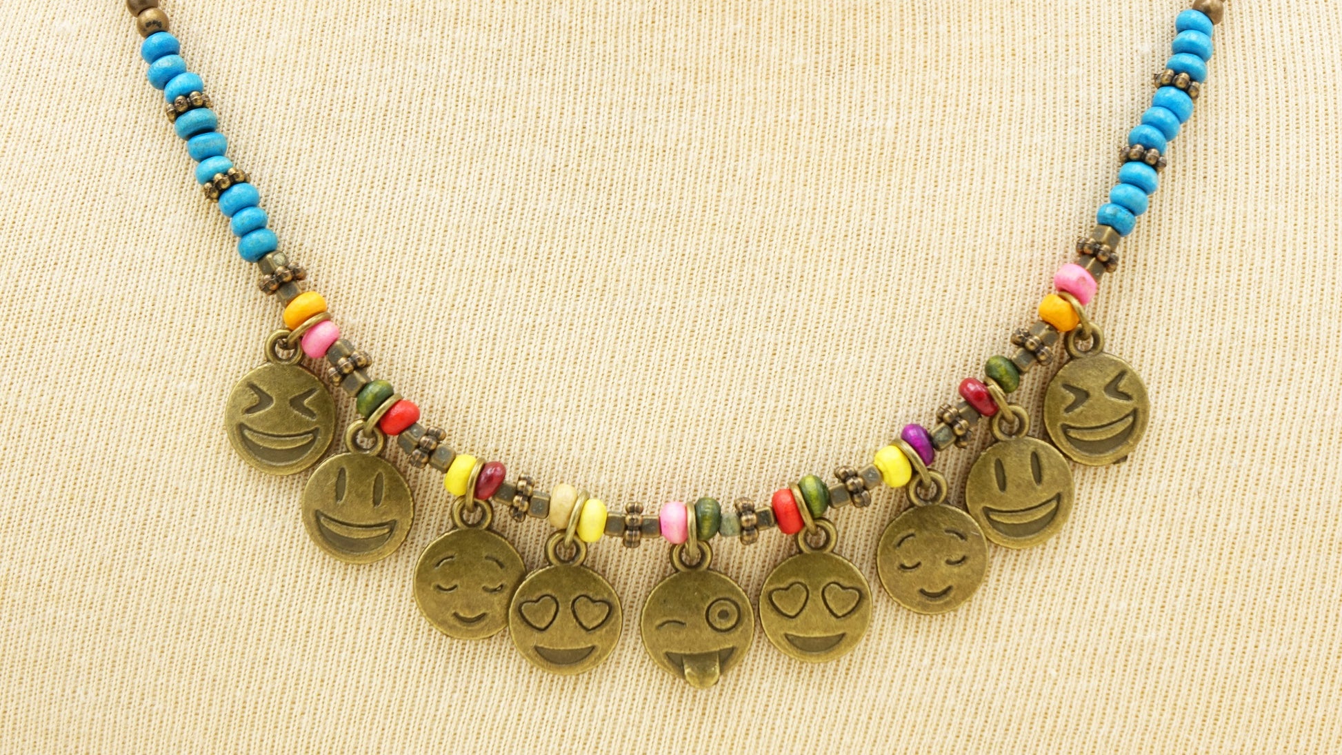 Y2K Beaded Emoji Necklace - Verna Artisan Works