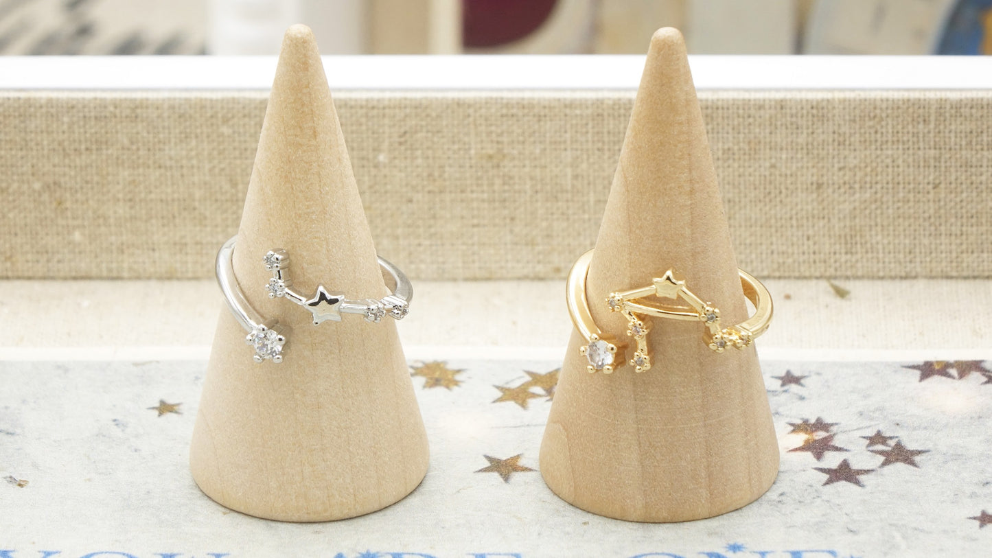 Cubic Zirconia Adjustable Zodiac Rings - Constellations Rings - Verna Artisan Works