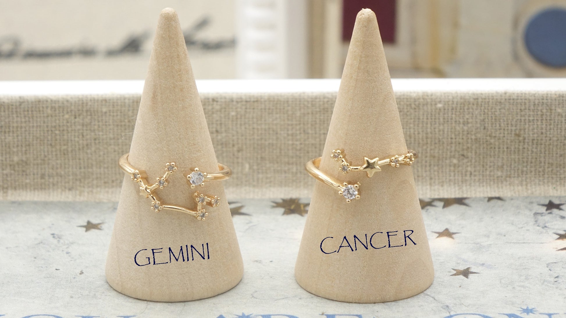 Cubic Zirconia Adjustable Zodiac Rings - Constellations Rings - Verna Artisan Works