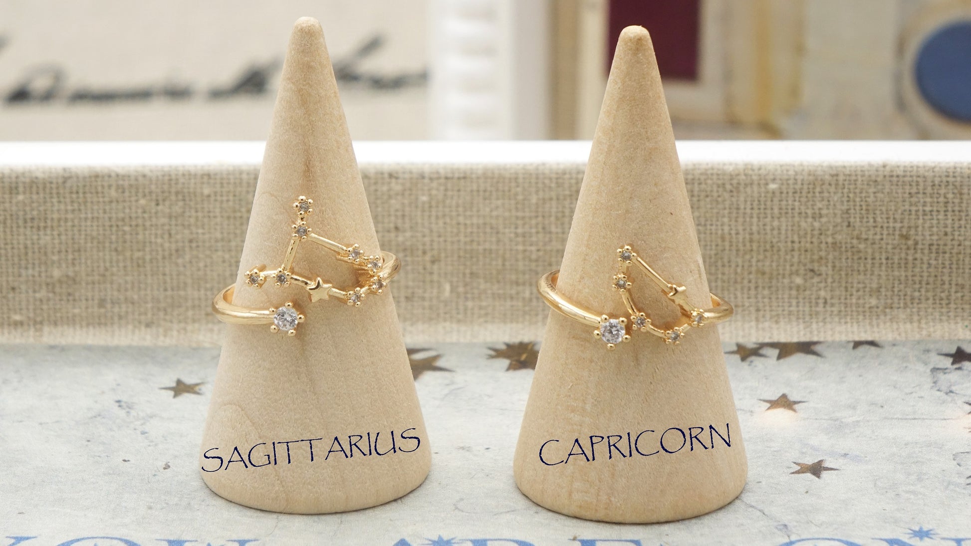 Cubic Zirconia Adjustable Zodiac Rings - Constellations Rings - Verna Artisan Works