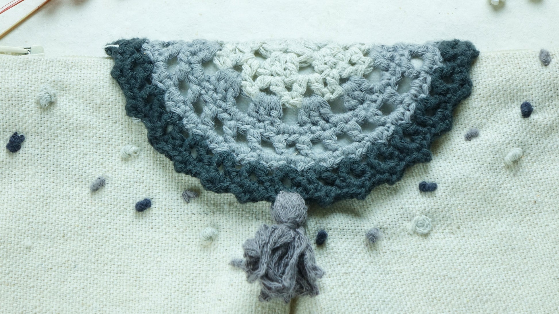 Crochet Accessories Clutch - Letterbox Gift Set - Grey - Verna Artisan Works