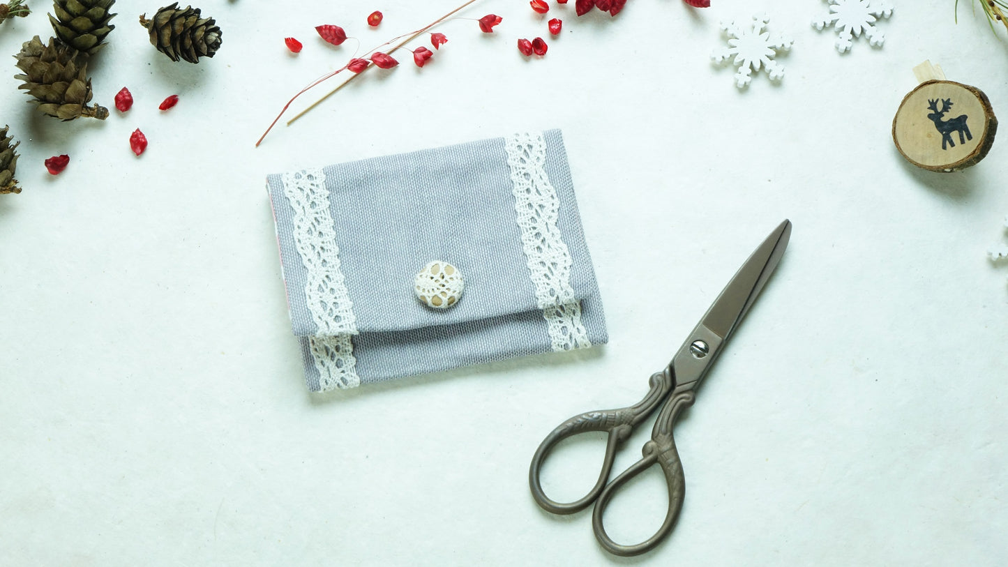 Crochet Accessories Clutch - Letterbox Gift Set - Grey - Verna Artisan Works