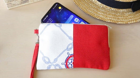 Handmade Sailor Pattern Clutch - Verna Artisan Works