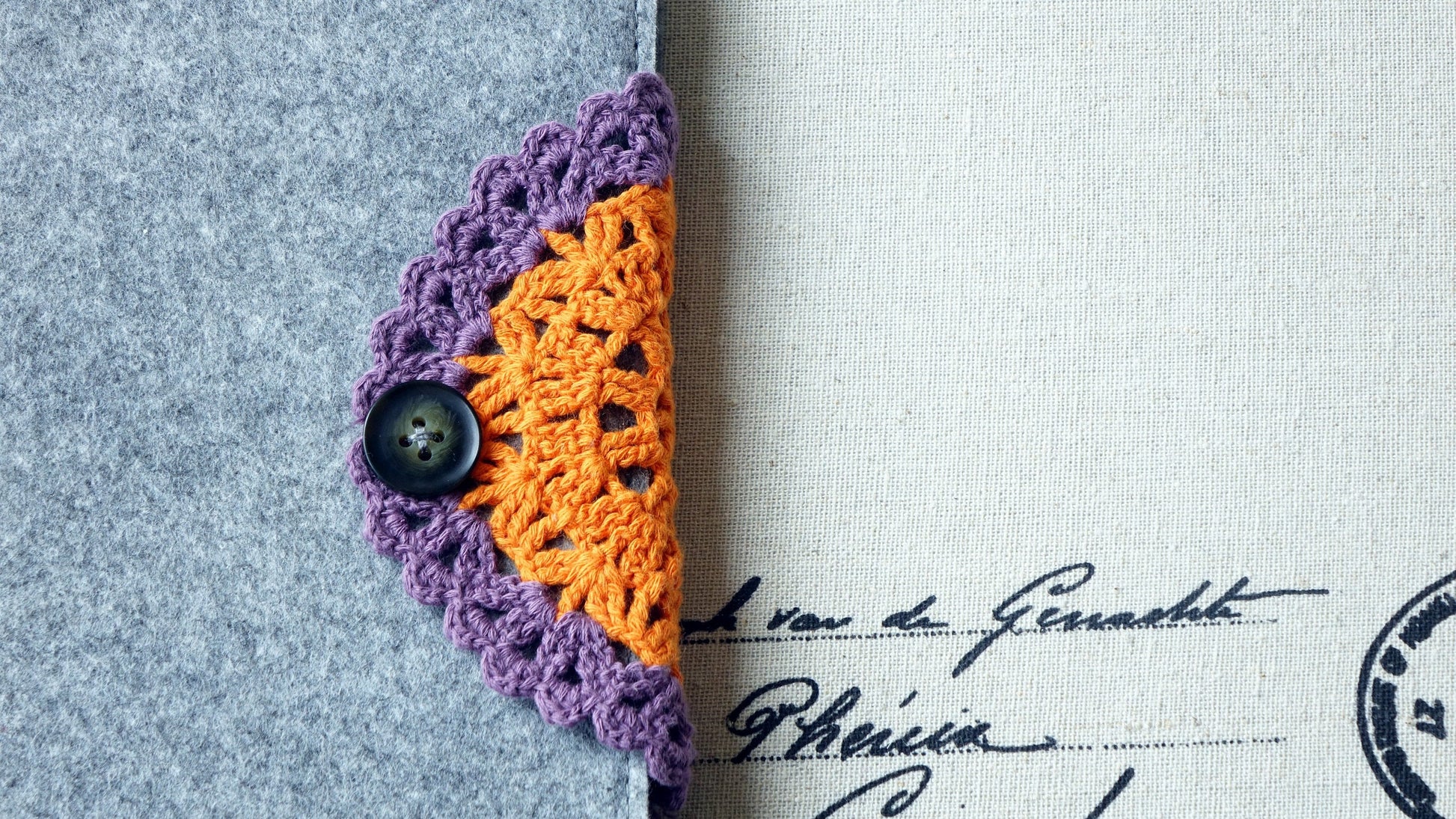 Notebook with Felt Cover and Crochet Detail - Verna Artisan Works