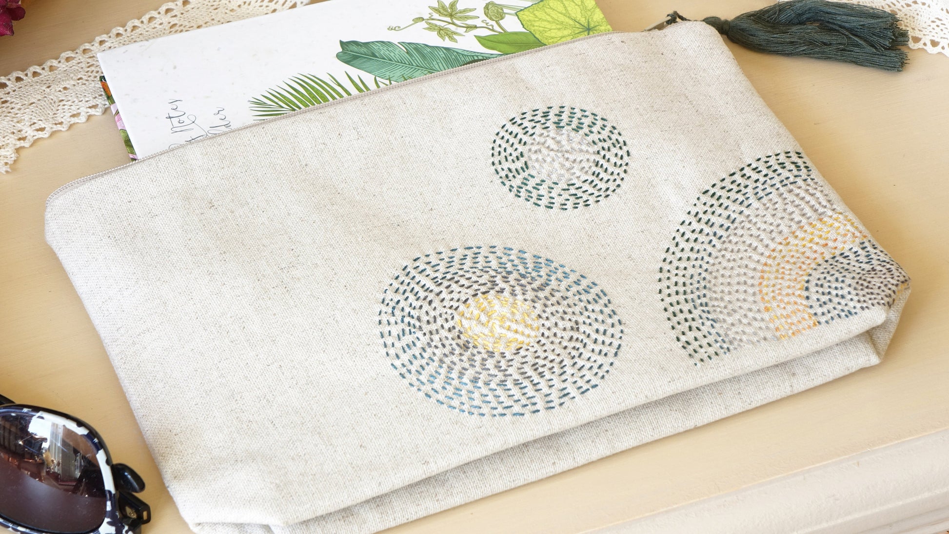 Handmade Embroidered Clutch - Verna Artisan Works