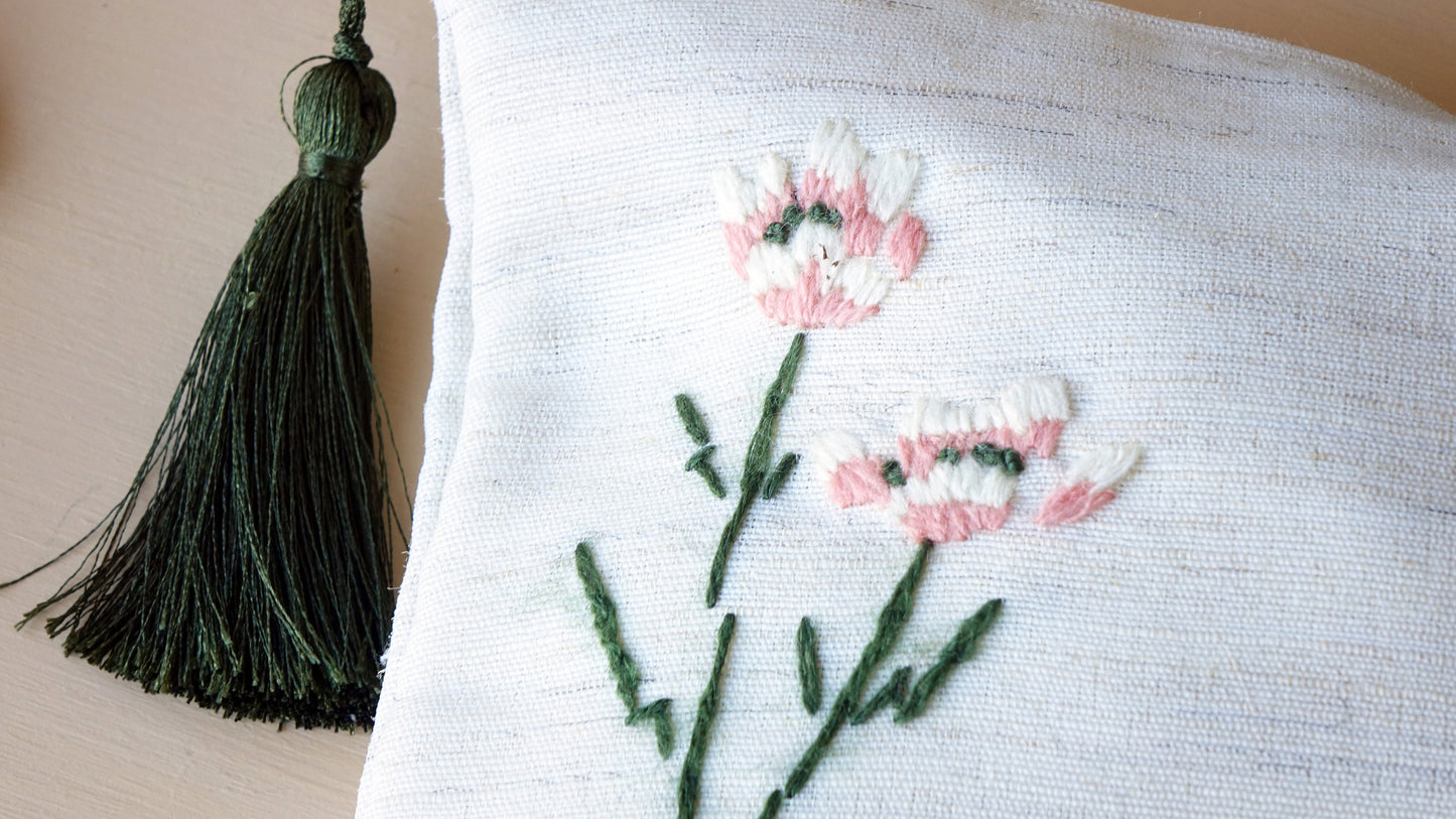 Carnation Embroidered Clutch & Wallet Set - Verna Artisan Works